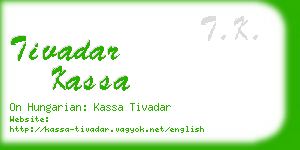 tivadar kassa business card